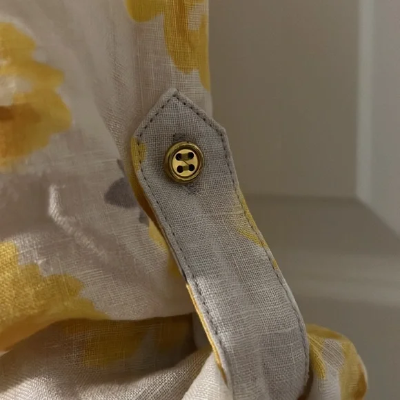 Charter Club Luxury 100% Linen size Large yellow and tan button down casual - Picture 6 of 11